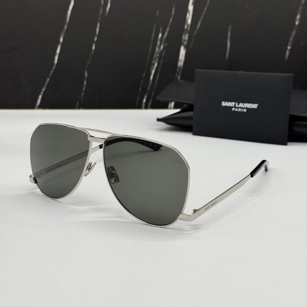 NEW SAINT LAURENT SL690 DUST 002 SUNGLASSES MEN SILVER EYEWEAR SL 690 DUST 002